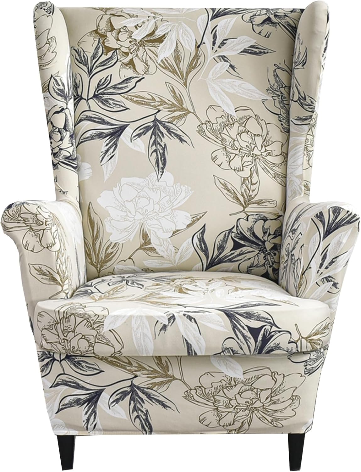 HZDHCLH Wingback Chair Slipcovers 2 Piece,Stretch Spandex Wing Chair Covers for Living Room Armchair,Washalbe Sofa Slipovers