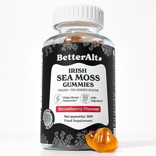 Irish Sea Moss Gummies | Strawberry Flavor | Lab-Tested for Purity | Supports Immune Health & Energy | 1-Month Pack