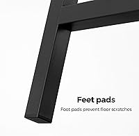 Vista 6 de VASAGLE Banco de comedor, par de 2, estilo industrial, marco de acero, para cocina, sala de estar, 12.8 x 42.5 x 19.7 pulgadas, marrón rústico +