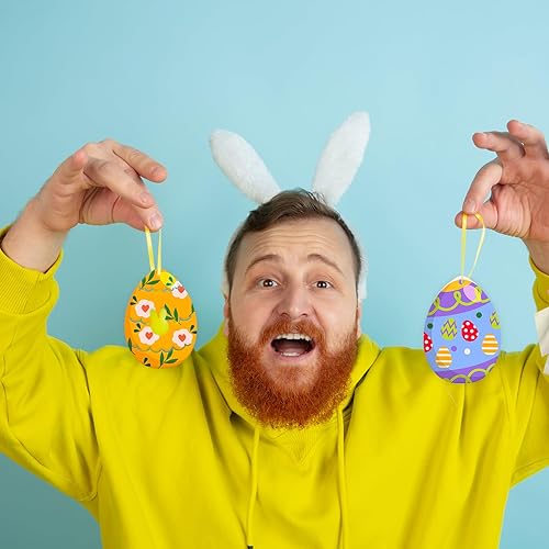 Miniatura 6 de AOCEAN Kit de manualidades de madera de Halloween de 60 piezas, recortes de madera y adornos colgantes con cordel, madera sin terminar para