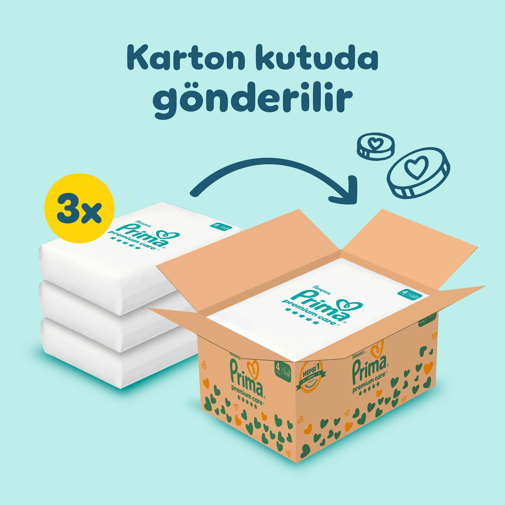 Prima Bebek Bezi Premium Care 4 Numara 126 Adet Aylık Fırsat Paketi