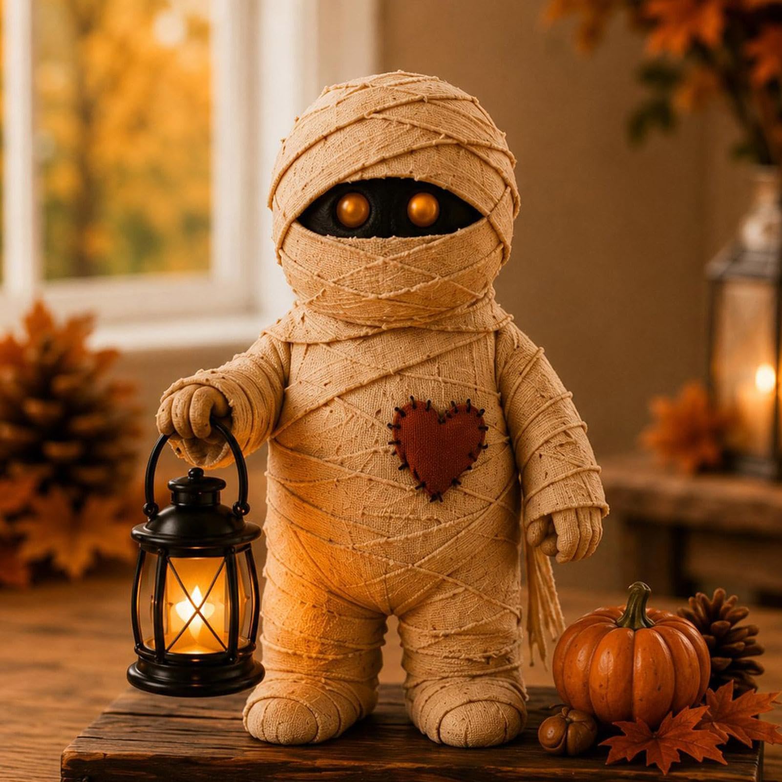 Halloweenowa statuetka upiorna rustykalna poziomowa taca statuetka ze