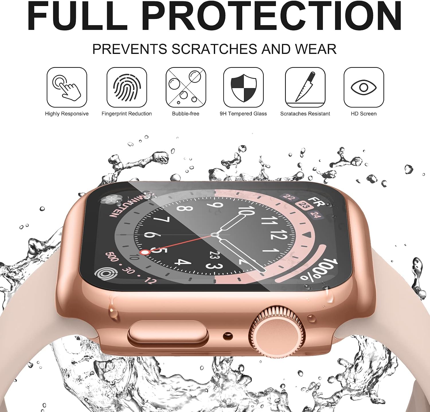 Recoppa for Waterproof Apple Watch Case 44mm Series 6/SE/5/4 with Tempered Glass Screen Protector - Image 5