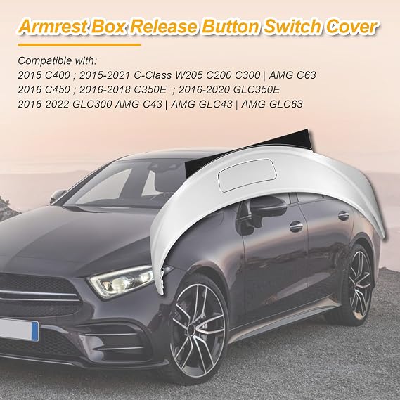 AUTOBABA Front Center Console Armrest Box Release Button Switch Cover