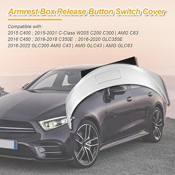 AUTOBABA Front Center Console Armrest Box Release Button Switch Cover