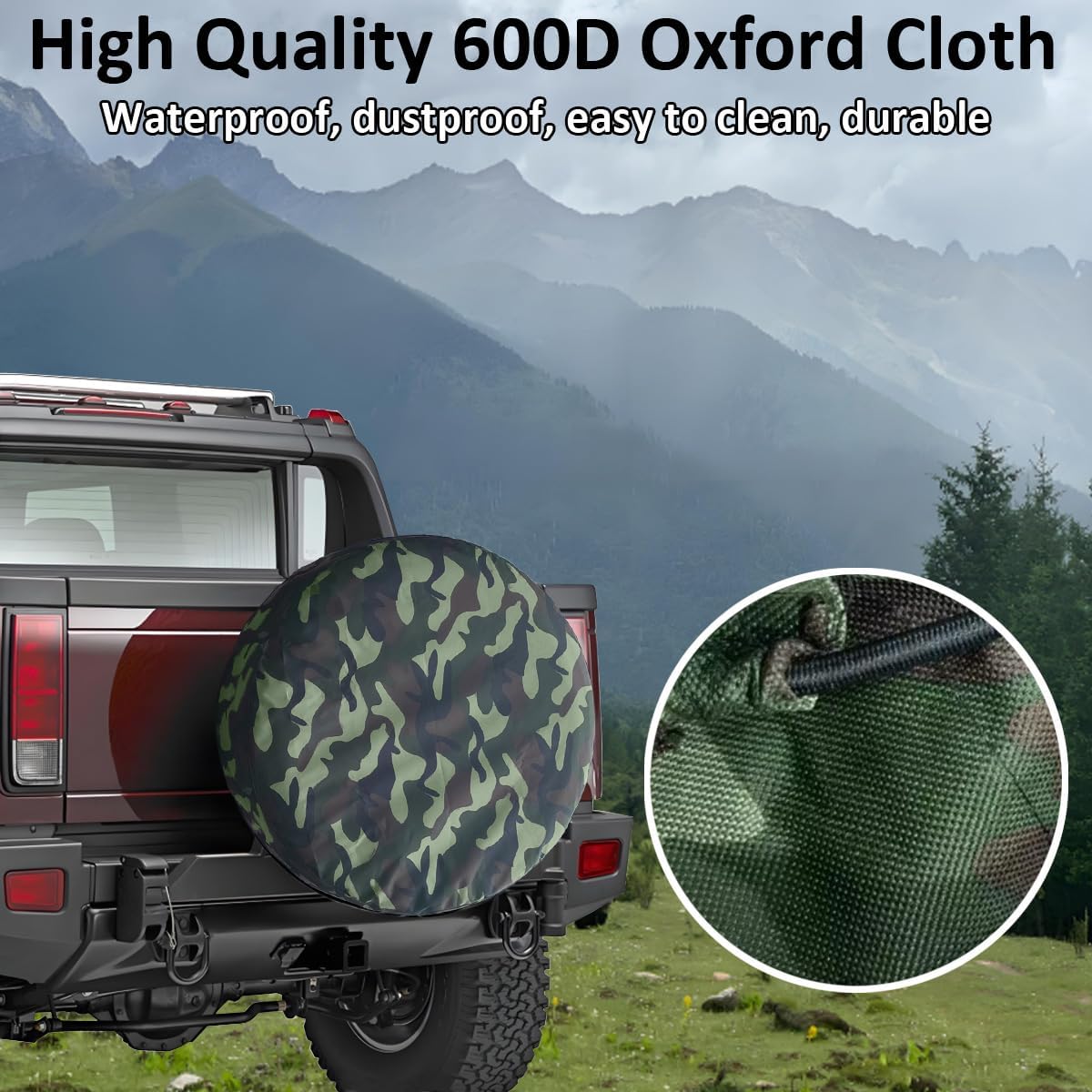 Spare Tire Cover 600D Spare Wheel Tyre Covers Protector Case Camo