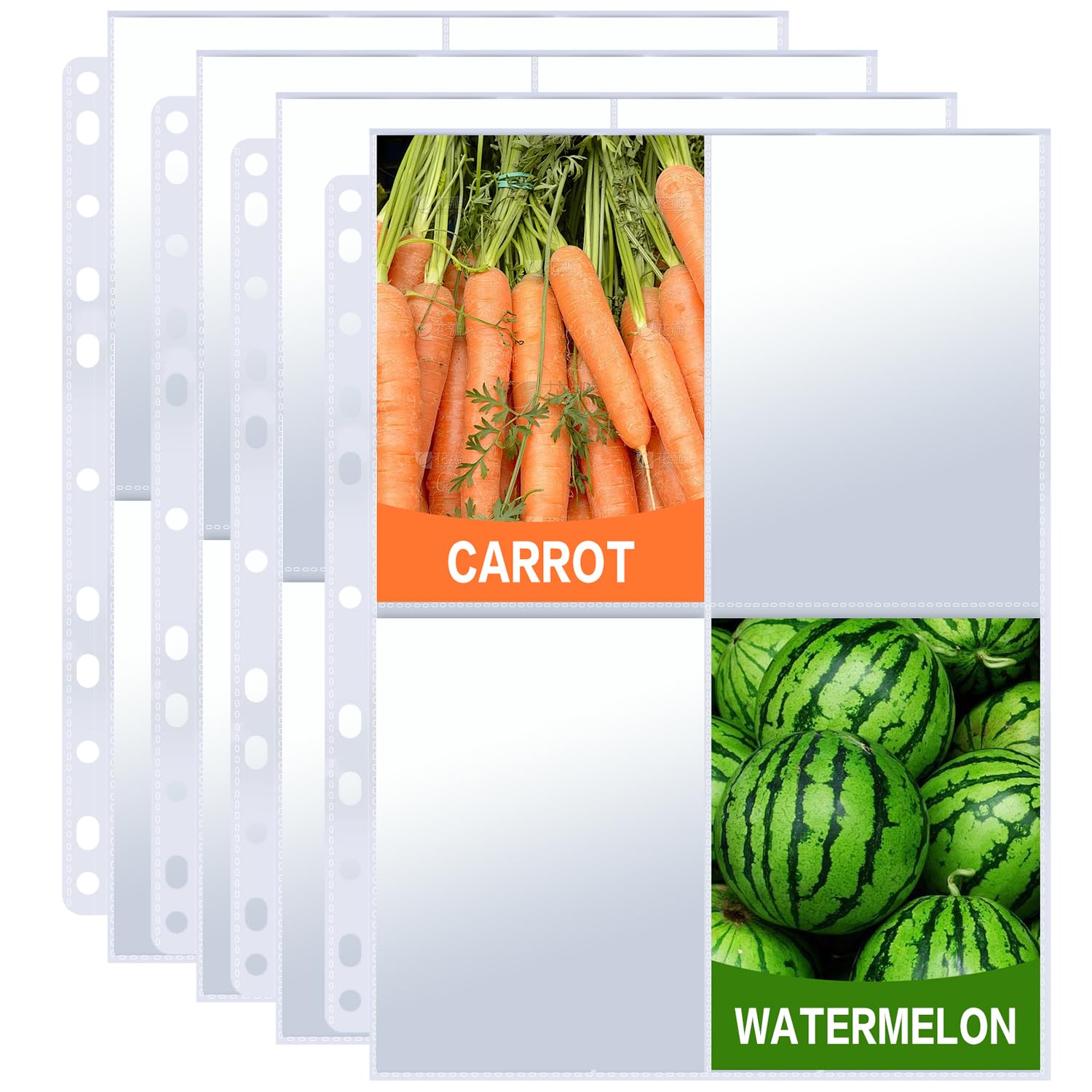 100 Pack 3.5x5" Seed Storage Sleeves, 800 Pockets Garden Seeds