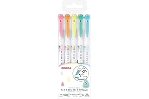 ZEBRA Highlighter Midliner Brush Honnori Fluorescence Color 5-Color Set: The Radiant Touch...