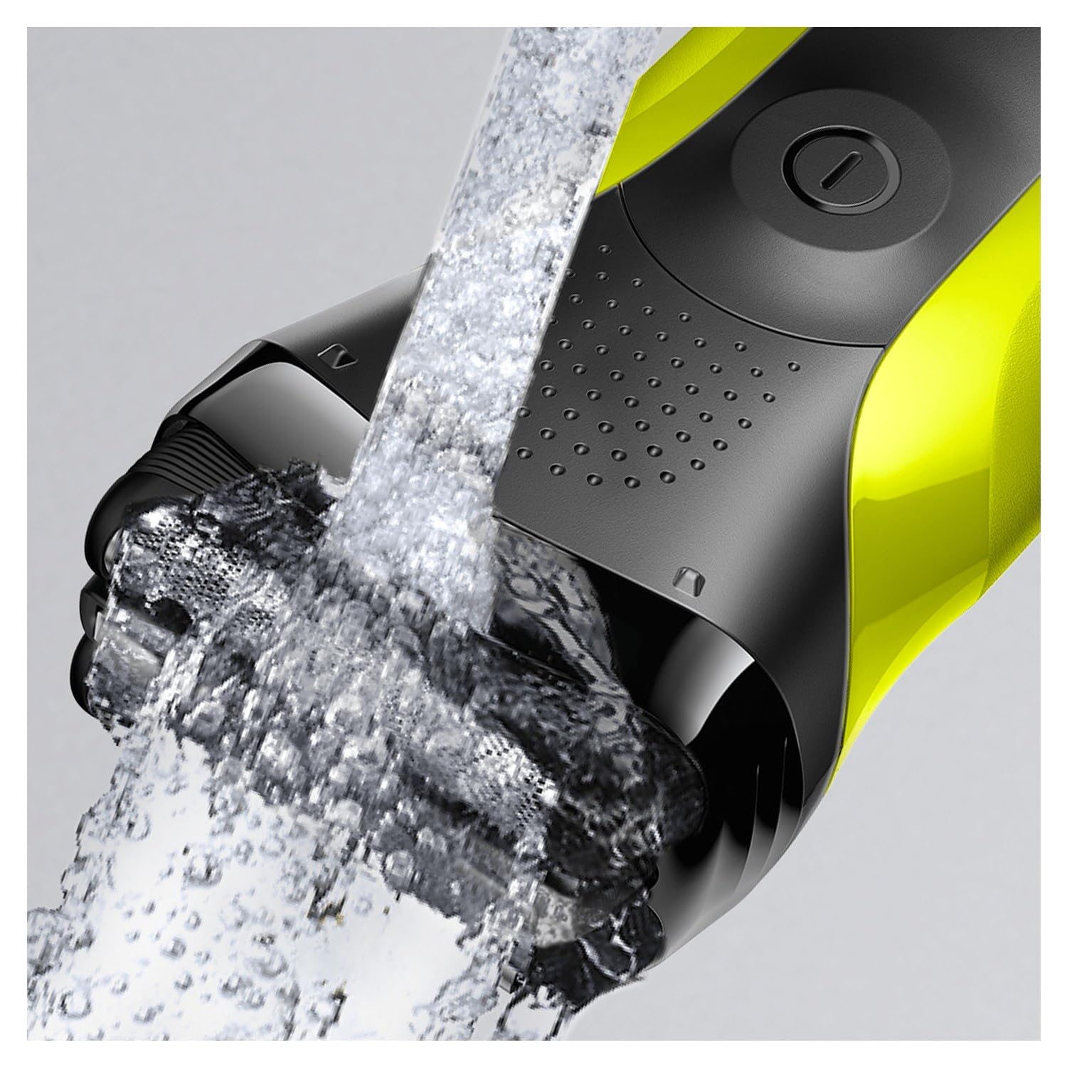 Braun Serie 3 300 Rasoio Elettrico Barba, Wet&Dry, Regolabarba Uomo, Rasoio Barba, 3 Lame Flessibili, Regolabarba Braun, Ricaricabile e Senza Fili, Nero/verde Elettrico