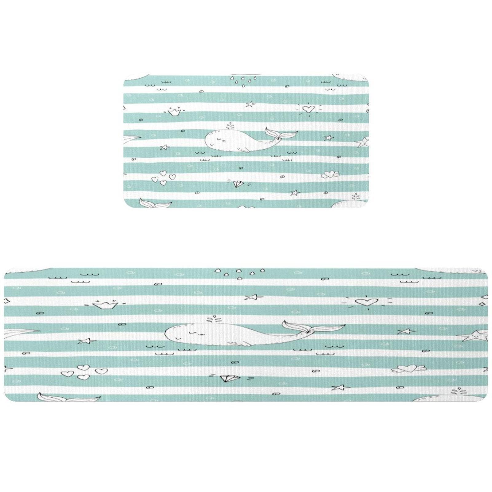 Tapete de cocina de 2 piezas VAPOKF: alfombra antideslizante lavable para cuarto de lavado