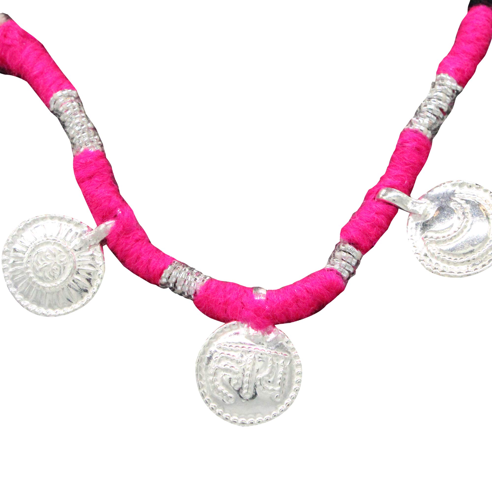 ™ Pure Silver Nazar Haye Chand, Suraj Pendants Nazariya for New Born Babies kids Pure Cotton Thread for Protection-image-48