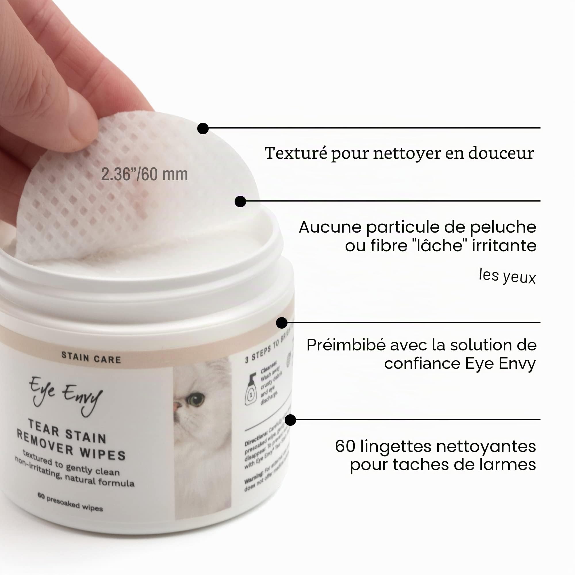 Eye Envy, Lingettes pré-imbibées détachantes pour Chat