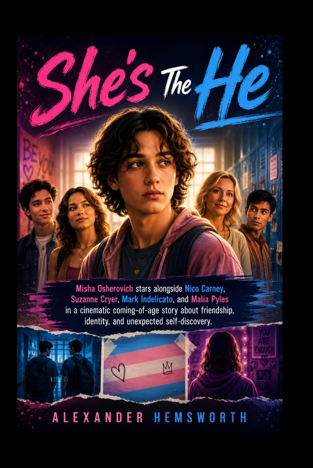 SHE'S THE HE: Misha Osherovich stars alongside Nico Carney, Suzanne Cryer, Mark Indelicato, and Malia Pyles in a cinematic coming-of-age story about ... identity, and unexpected self-discovery.
