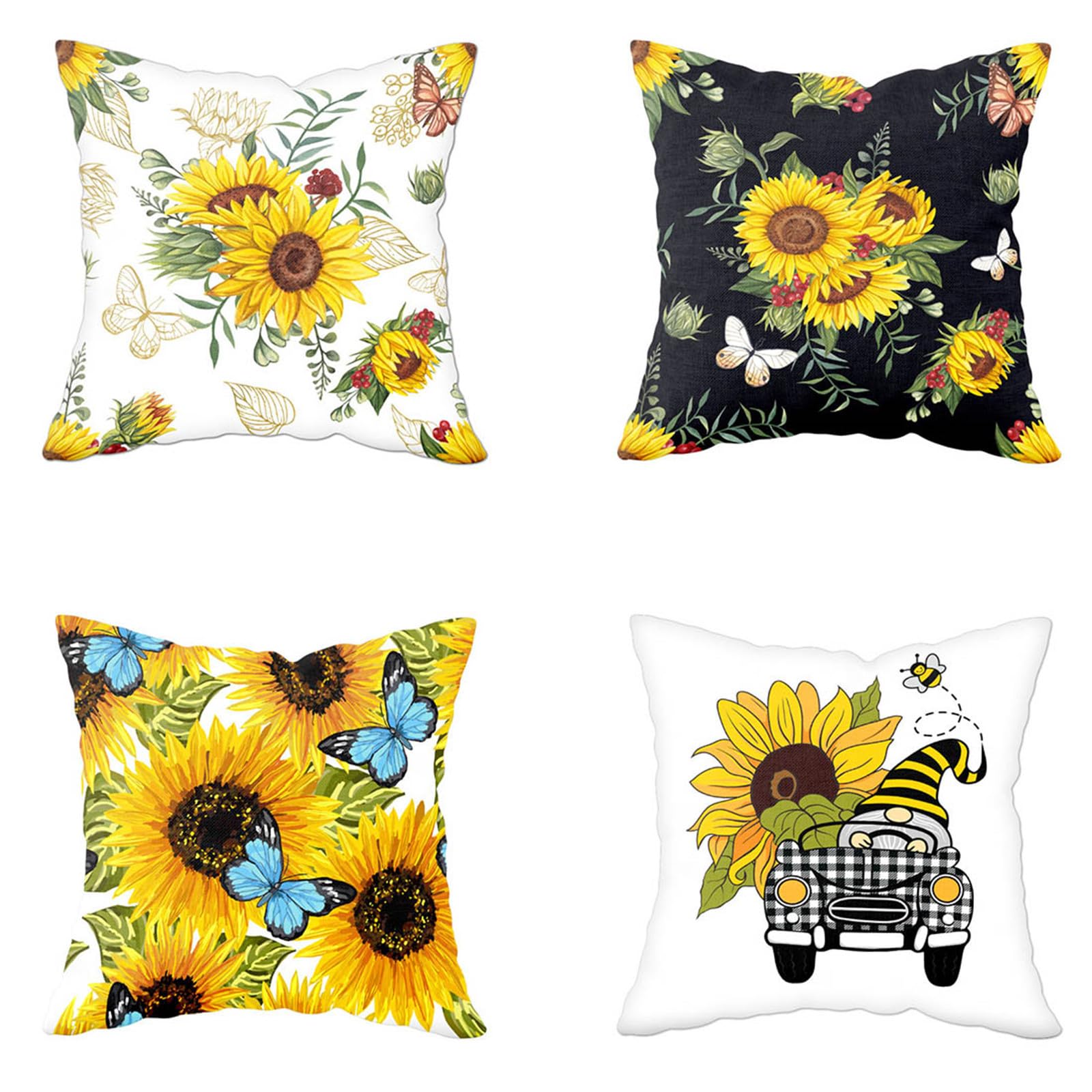 Housse coussin 50x50cm lin lot de 4 pour remplacer vos taies d'oreiller usées
