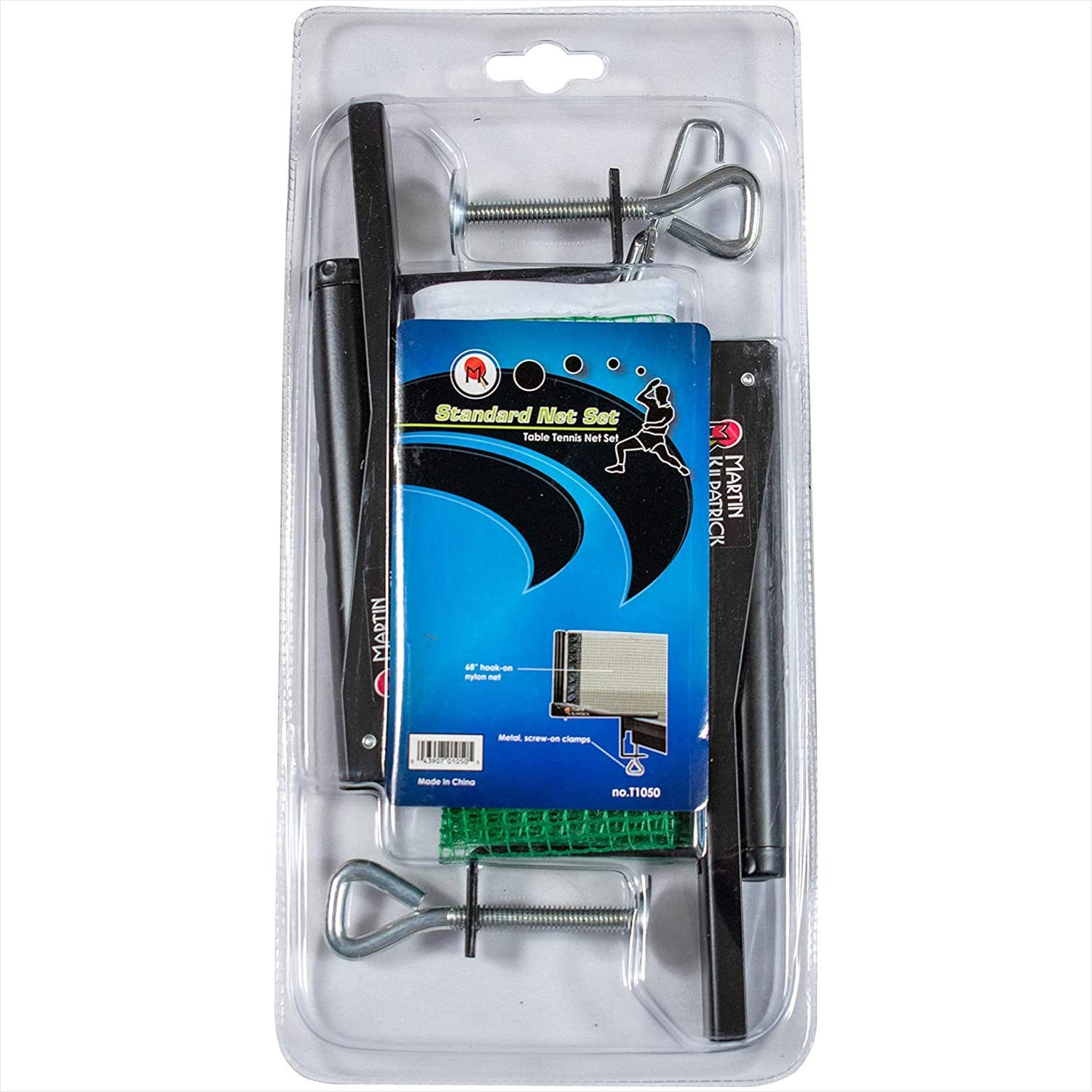 Martin Kilpatrick Standard Table Tennis Net Set – Fits Table Tennis Tables up to 2.25 inches Thick – Length of The Net Set is 68 inches – Tension System