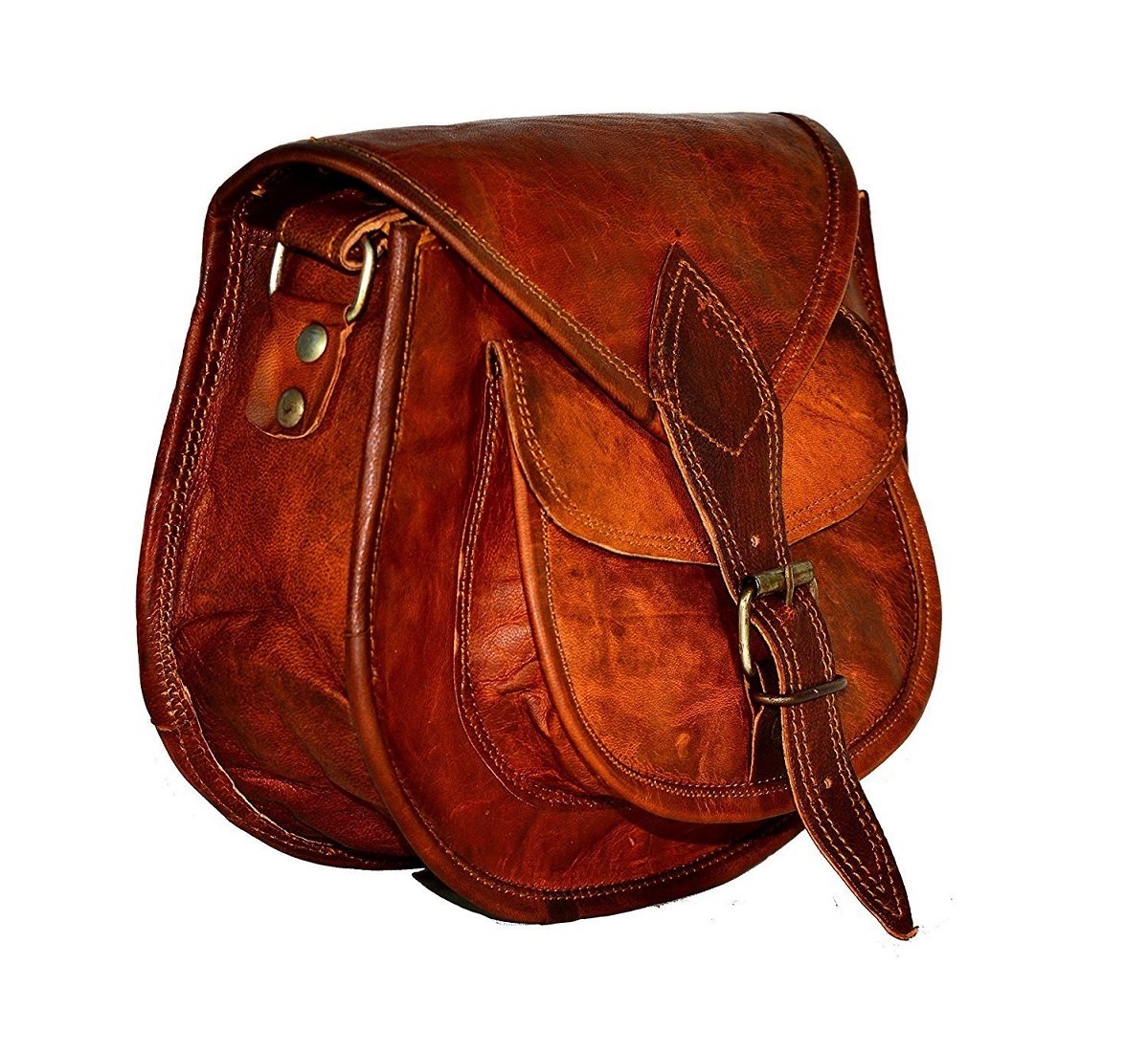 Vintage Fashion Handmade Genuine Leather Messenger Sling Bag 9 x 7 Inch Gift Ideas Men Women Bags