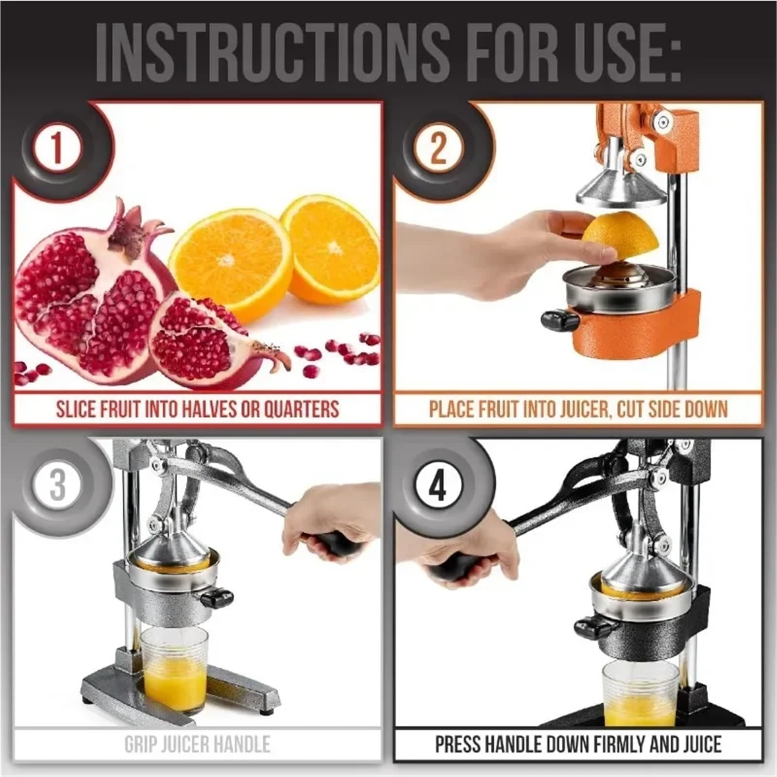 Exprimidor manual de frutas, Prensa Manual de mano exprimidor de cítricos de hierro for limones naranjas limas