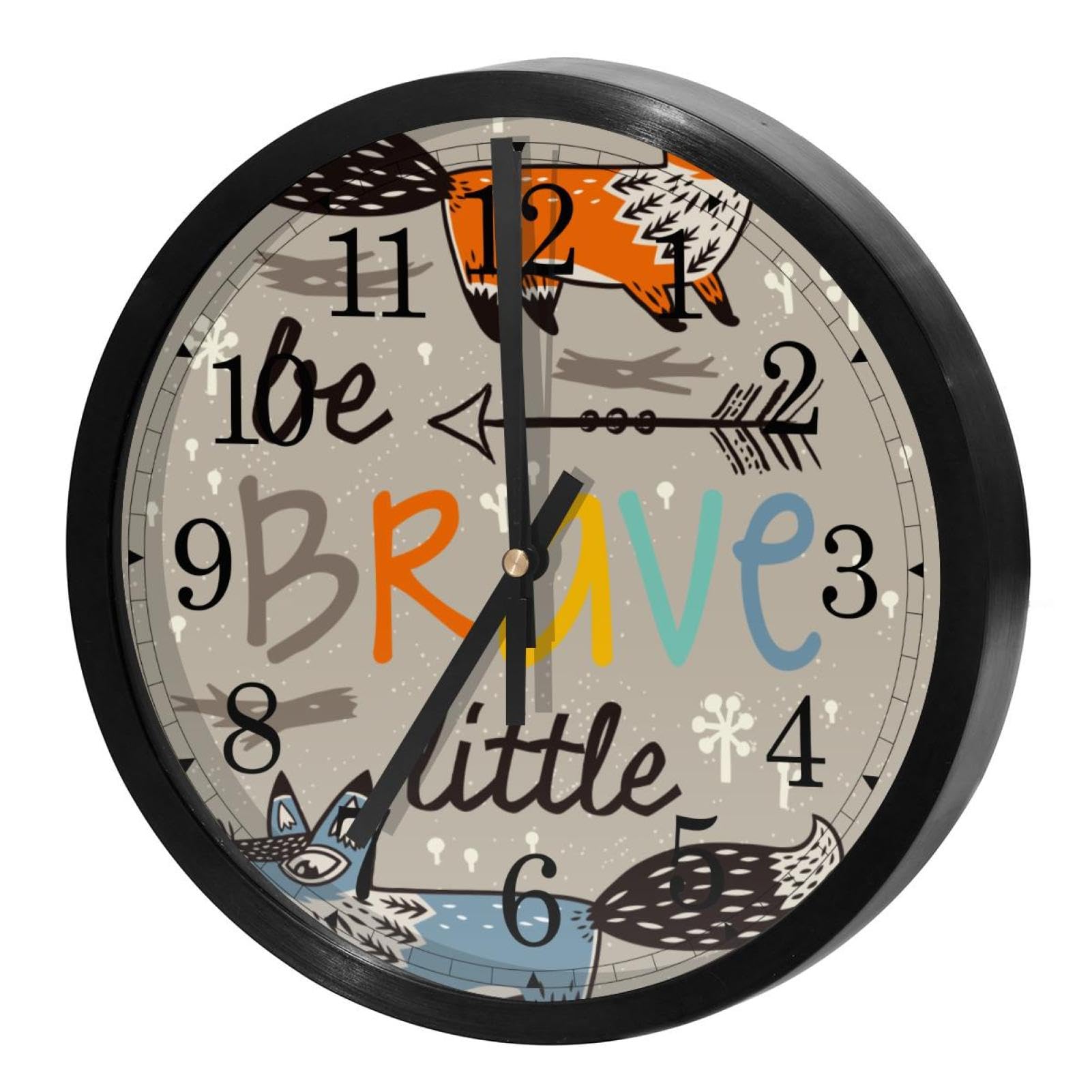 Horloge murale à piles sans tic-tac pour salon et bureau avec mécanisme à quartz précis