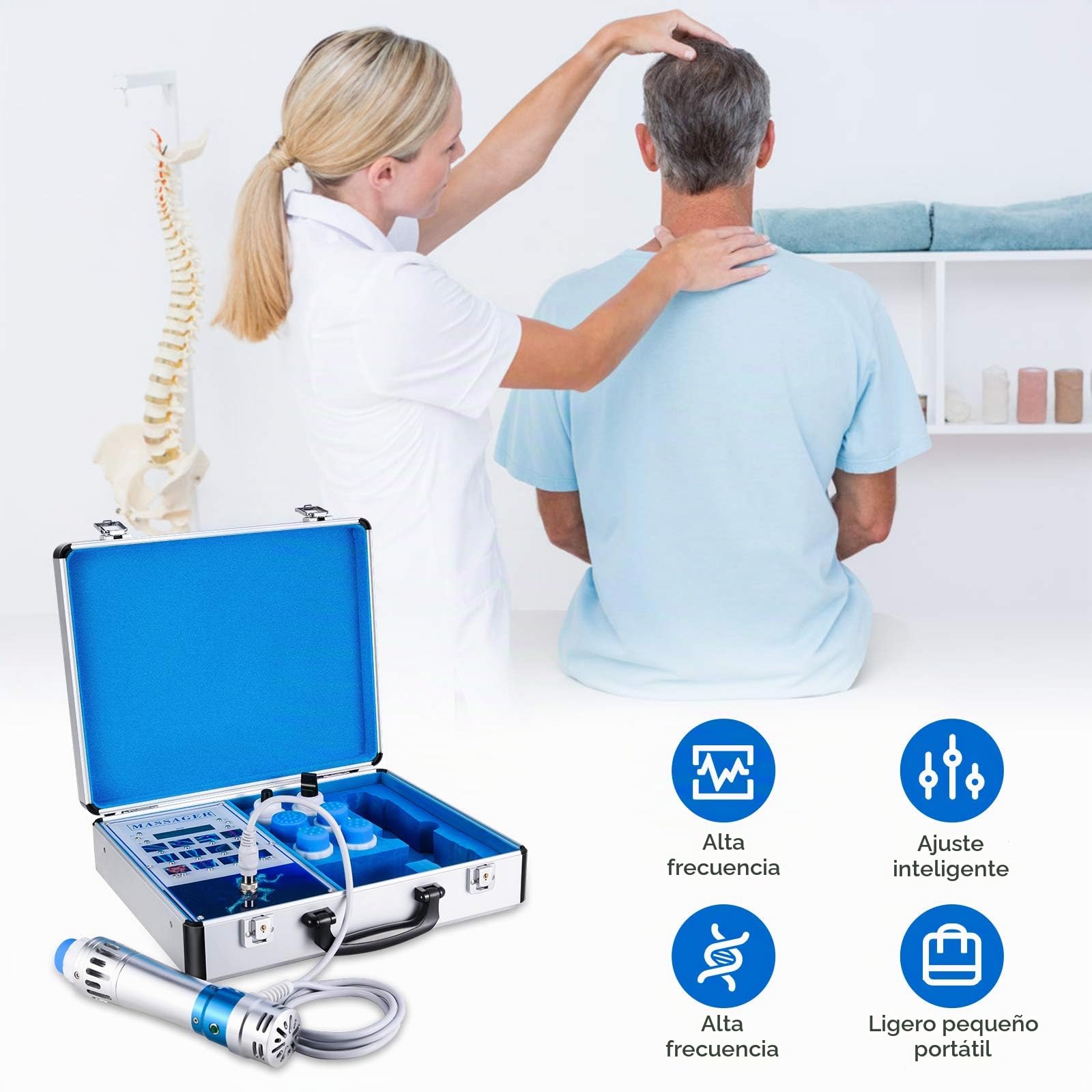 TELAM Máquina de terapia de ondas de choque Máquina de terapia de ondas de choque extracorpóreas electromagnéticas Mejora de la elasticidad de la piel Masajeador corporal