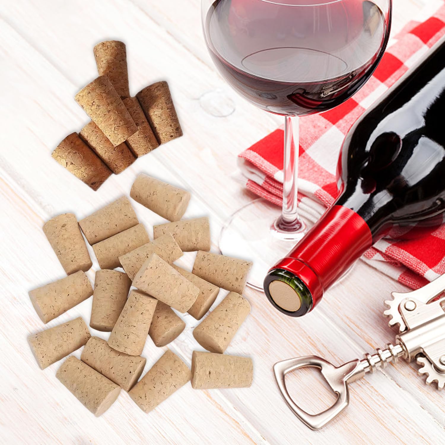 30 Tappi Di Sughero Naturali Conici - Per Bottiglie Di Vino, Fai Da Te, Riutilizzabili