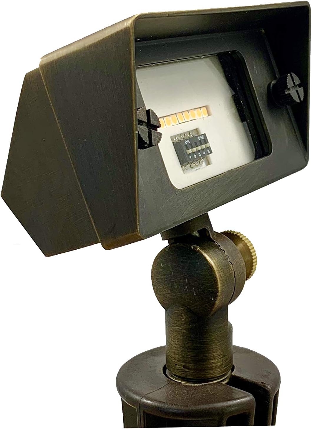 New Integrated Design & Much Brighter! 100-500 Lumen LUMiON Outdoor Lighting Cube Mini Wash Light Antique Brass 2700K Integrated LED