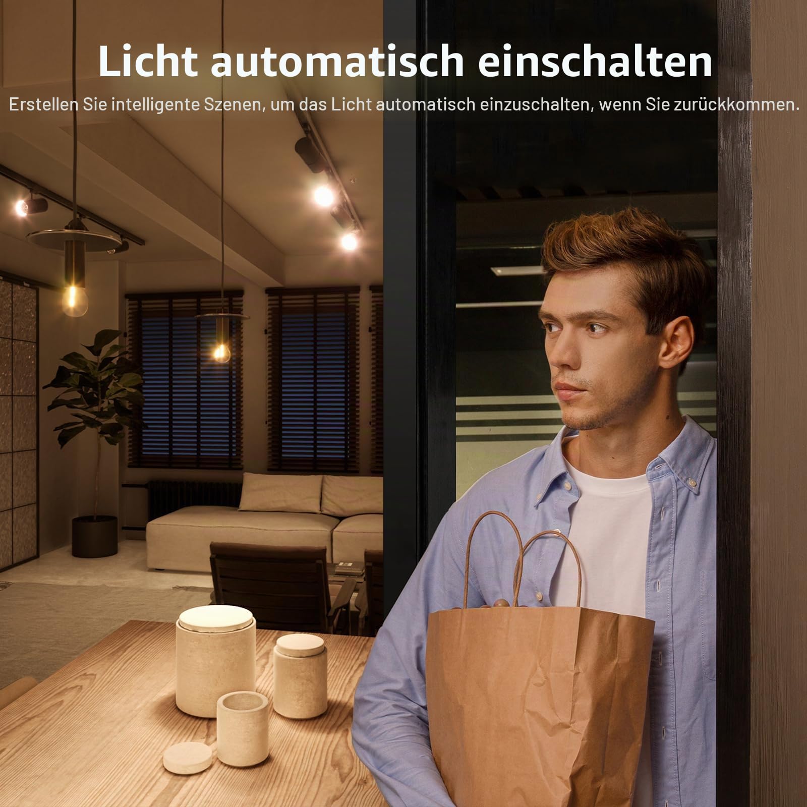 ZigBee Smart Bewegungssensor, intelligenter Bewegungsmelder für die Heimsicherheit, drahtloser Bewegungssensor mit Fernüberwachungs App, Sprachbefehl kompatibel mit Alexa. ZigBee Hub Required. 4 Pack