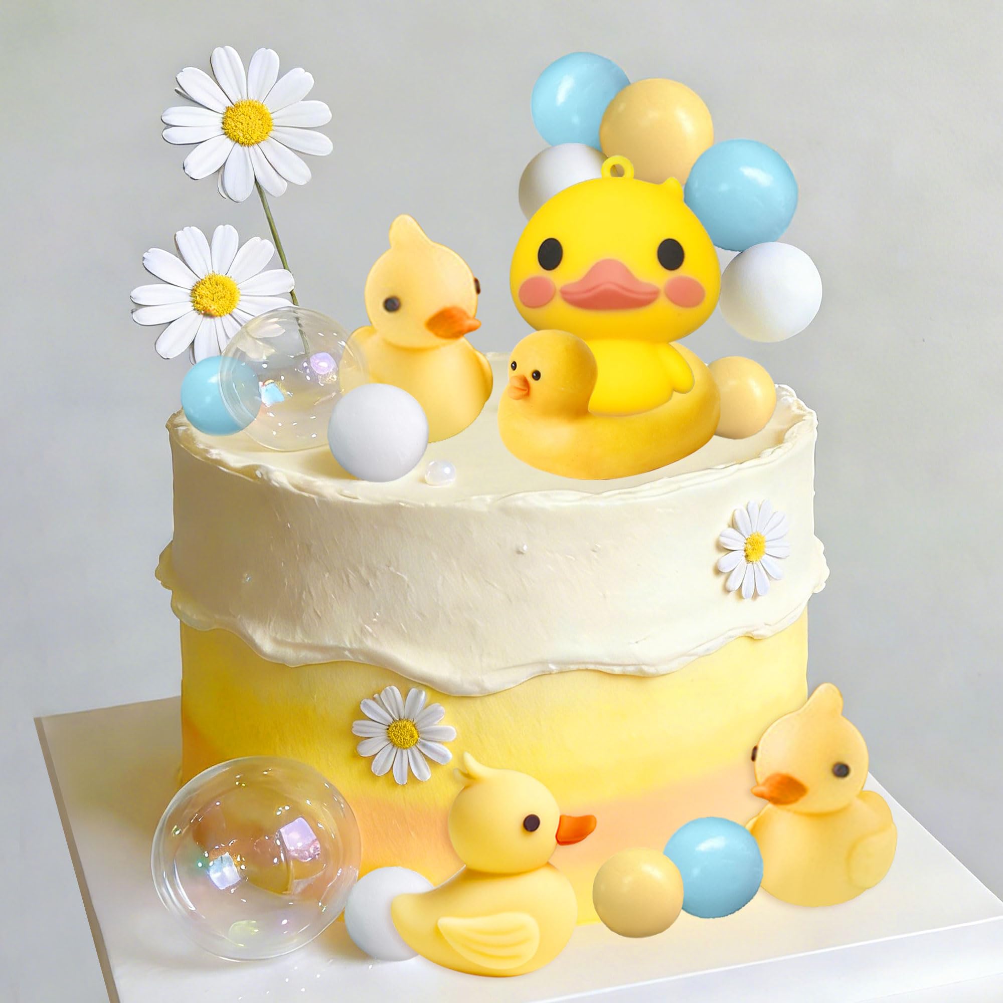 20PCS Yellow Duck Cake Decoration Duck Birthday Decorations Cute Little Duckie Cupcake Topper for Birthday Party Theme Shower Decors (Yellow)