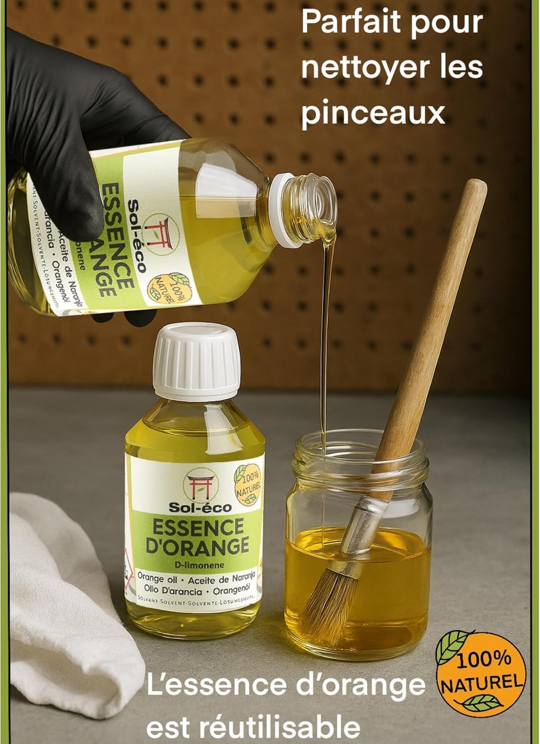 (Sol-éco) Essence d’orange pure | D-Limonène | Origine Espagne | 500ml