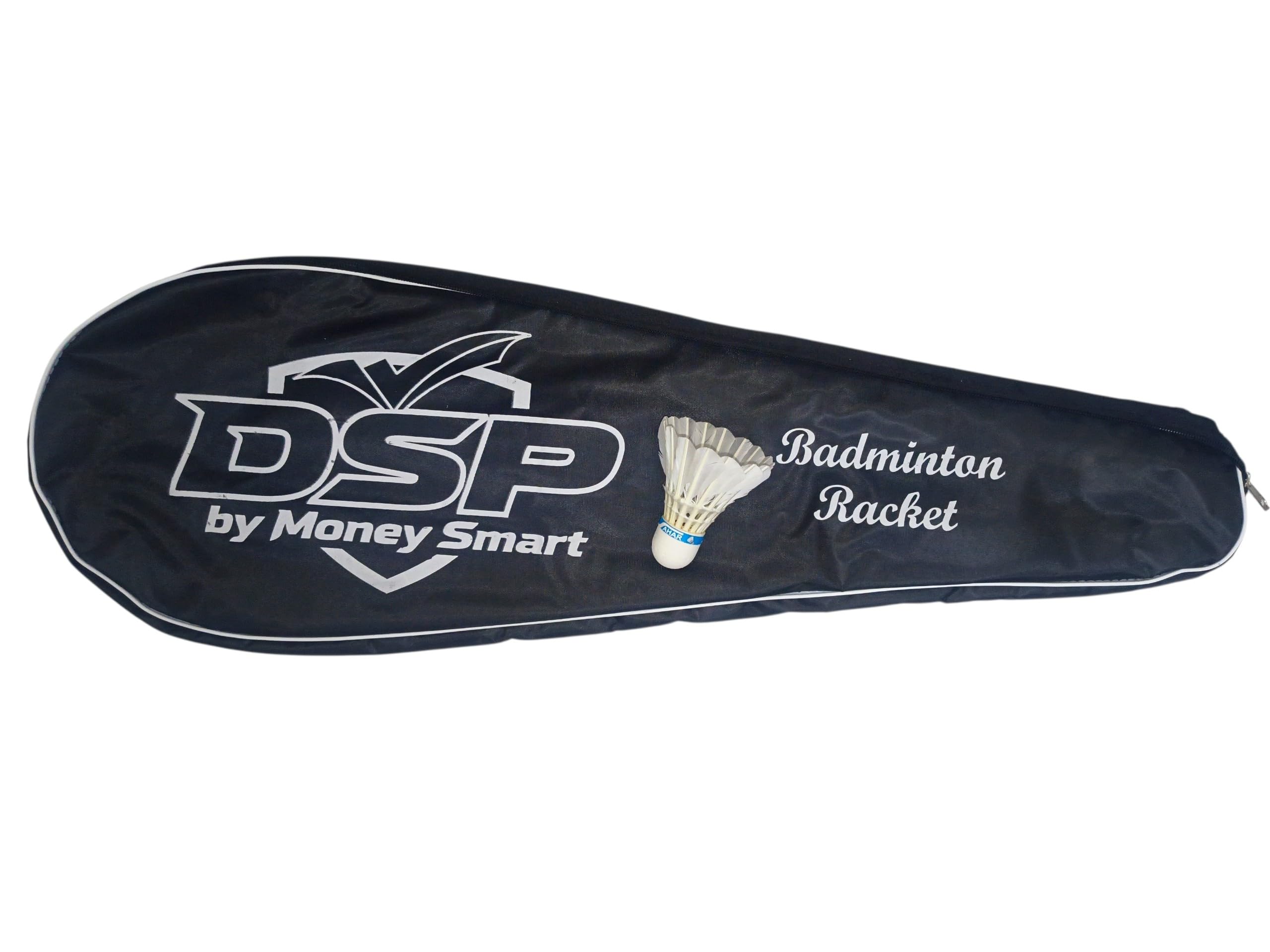 Badminton Racket Cover with Shuttlecock, Black, Full-Size Racquet Bag with Steel Zipper-image-12