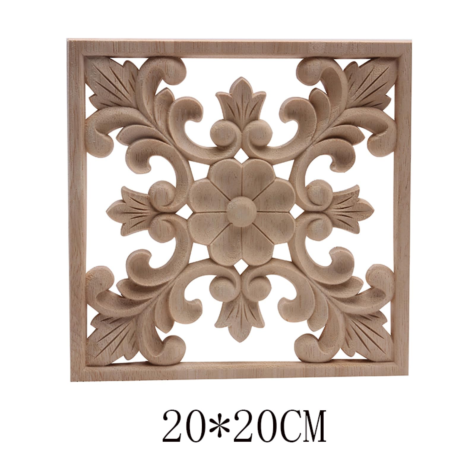 Listwy rzeźbione w drewnie, rękodzieło Naklejka Rzeźba w drewnie Drzwi Serce Owalna rama Akcesoria Drewniana aplikacja Drzwi 20 * 20 cm,Dekoracje drewniane(20 * 20cm)
