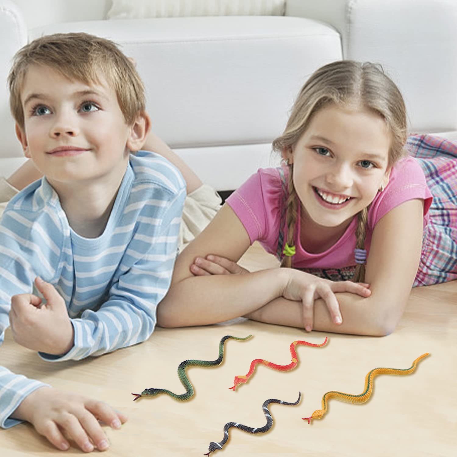 32 realistyczne plastikowe węże, mini serpentyny do symulacji, sztuczne węże, akcesoria do gry na smyczkach, na Halloween, Prima Aprilis