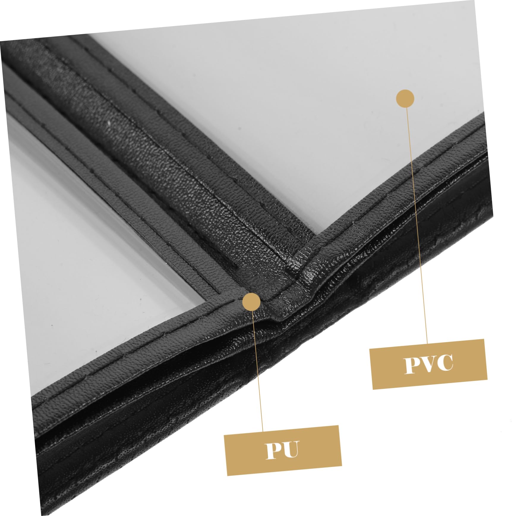 NAMOARLY Loose-Leaf Clear Menu Binder Double Panel Menu Cover PVC Menu Holder Transparent Restaurant Menu Covers Clear Menu Sleeves Cocktail Menu Holder Recipe Book Binder Pu Black