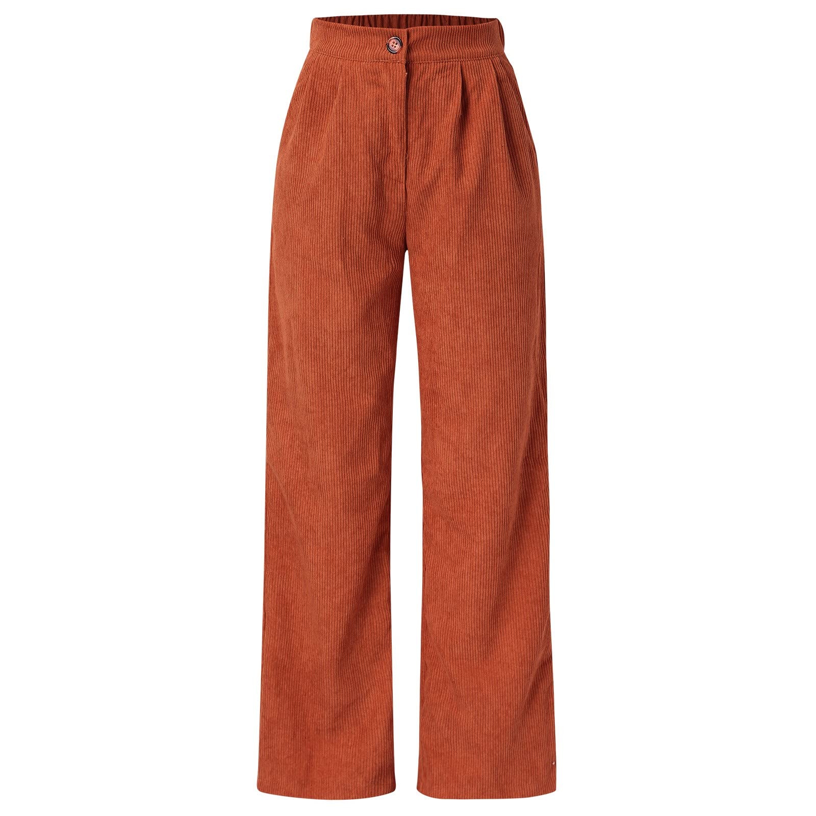 Womens Corduroy Pants High Waist Button Stretchy Wide Leg Trousers Business Casual Outfits 2025 Office Pants with Pockets