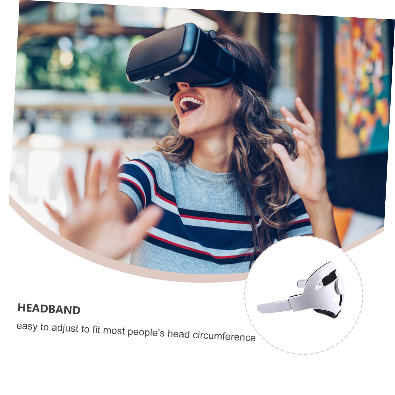 Homoyoyo Fascia per Visore Vr Compatibile con Caschi Regolabile per Diverse Circonferenze della Testa Comoda Cinghia Cuscino e Supporto Migliorato