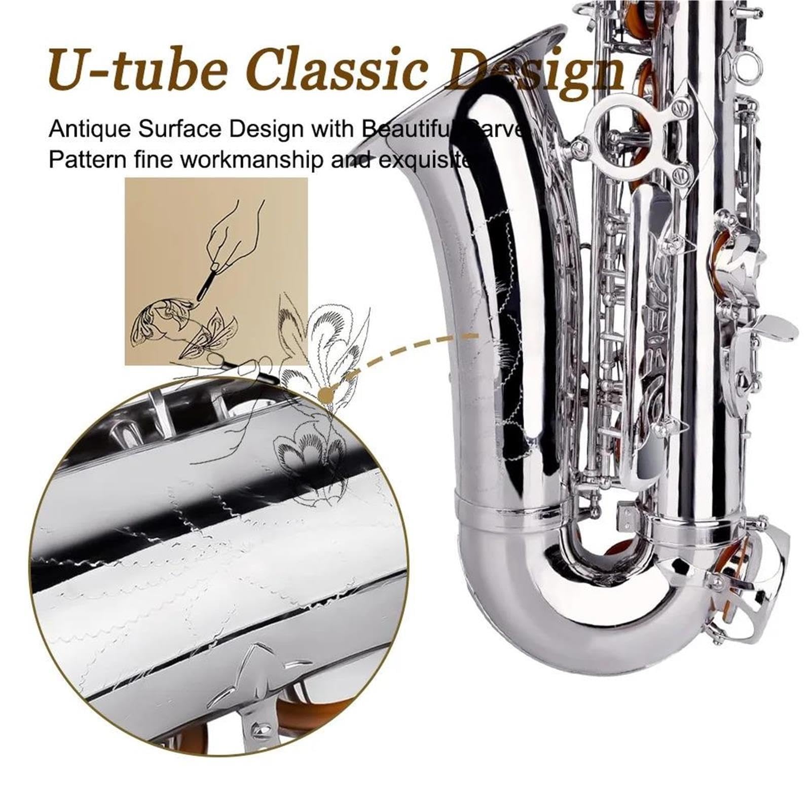 Adulte Saxophone Ensemble De Saxophones Alto À Clé Argentée Mib