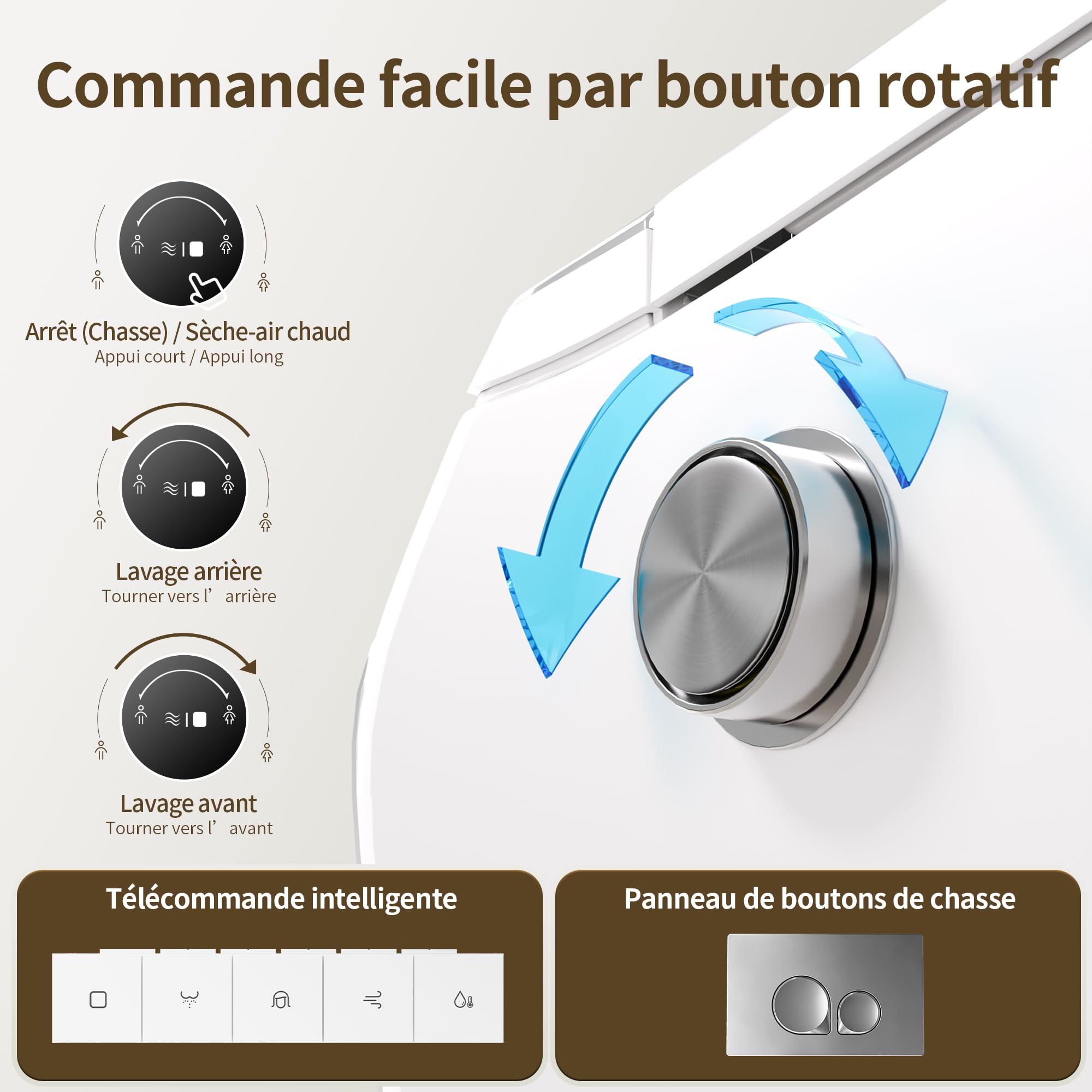 DeerValley Cuvette WC Lavant Suspendu Céramique avec Bâti-Support- Toilette Japonaise Intégrée, Fonction Bidet, Siège Chauffant, Buse Autonettoyante, Chasse Automatique, Télécommande