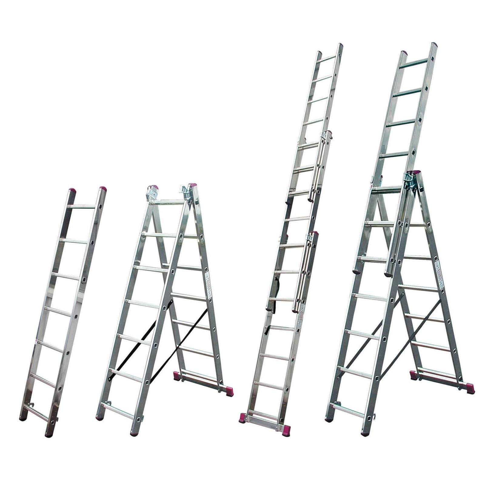Krause Corda Alu Vielzweckleiter Treppenleiter 3x7 Tritte Leiter Treppenfunktion Klappleiter Anlegeleiter Mehrzweckleiter Stehleiter ausziehbar