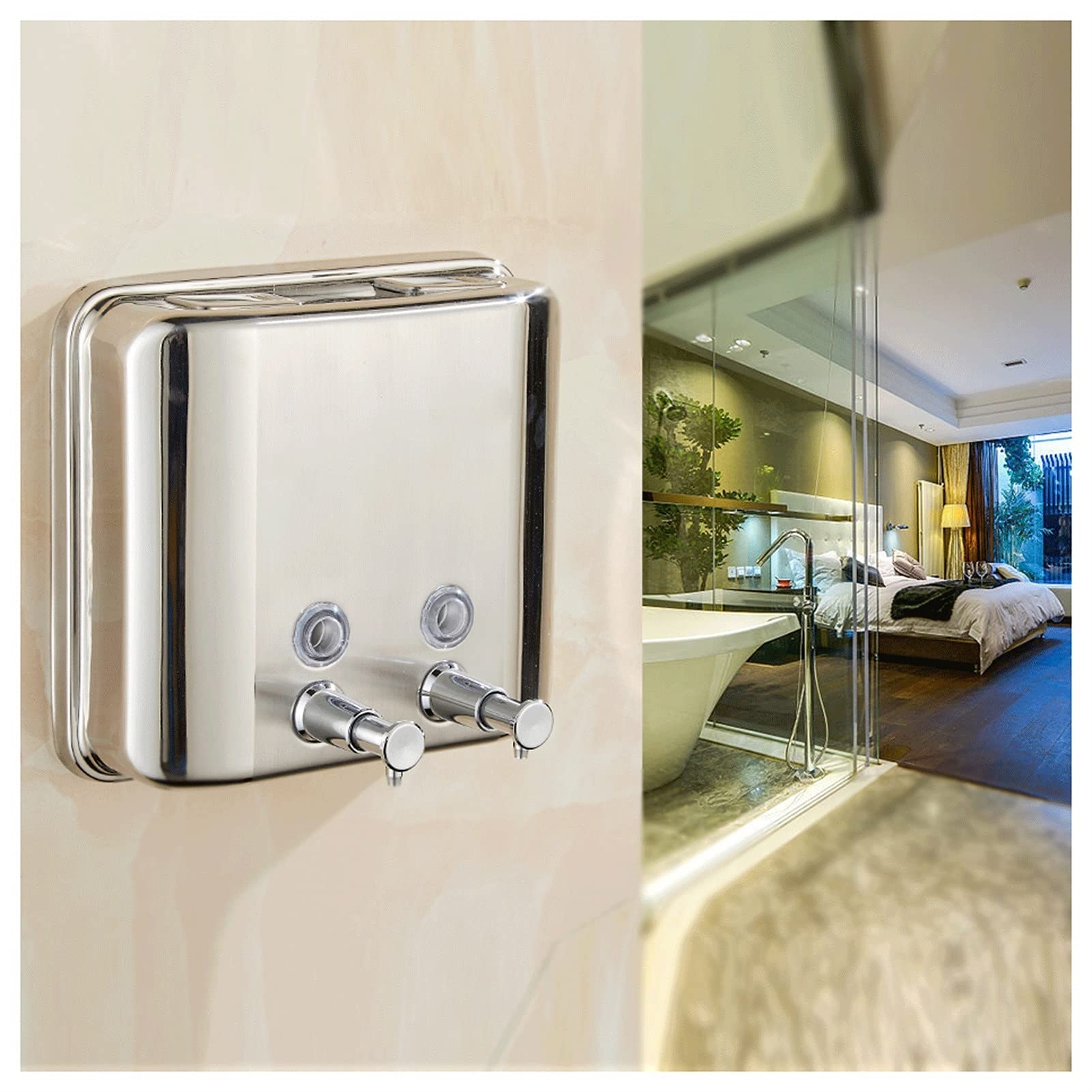 2 Erogatori Sapone In Acciaio Inox 304 - Dosatore Per Bagno, Cucina, Hotel - Foto 8