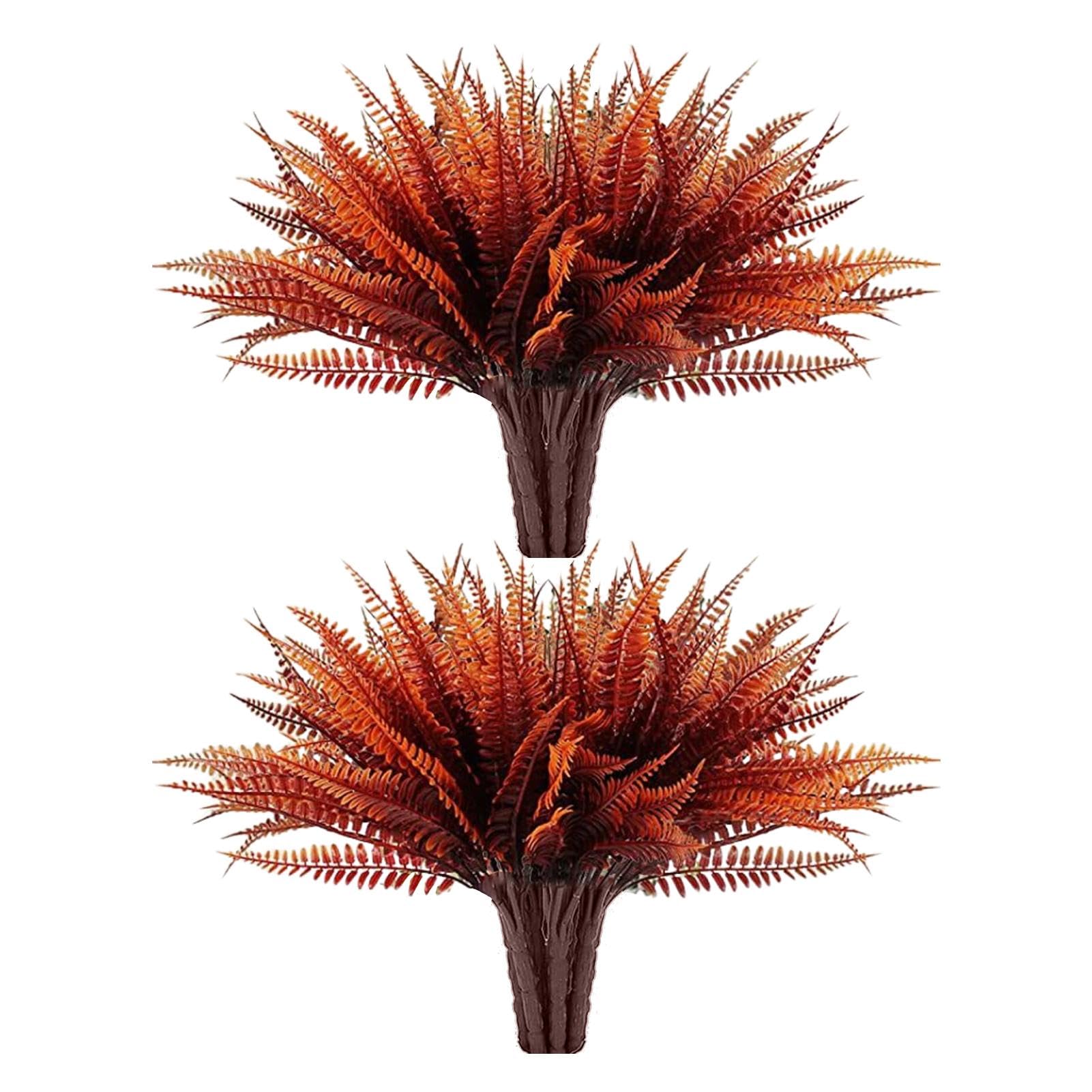 QARIDO Artificial Boston Fern Potted Plant, Fake Fern Bushes in Pot for Indoors & Outdoors - 2 Faux Ferns Fake Ferns Artificial Plants, UV Resistant Plants for Home Decor