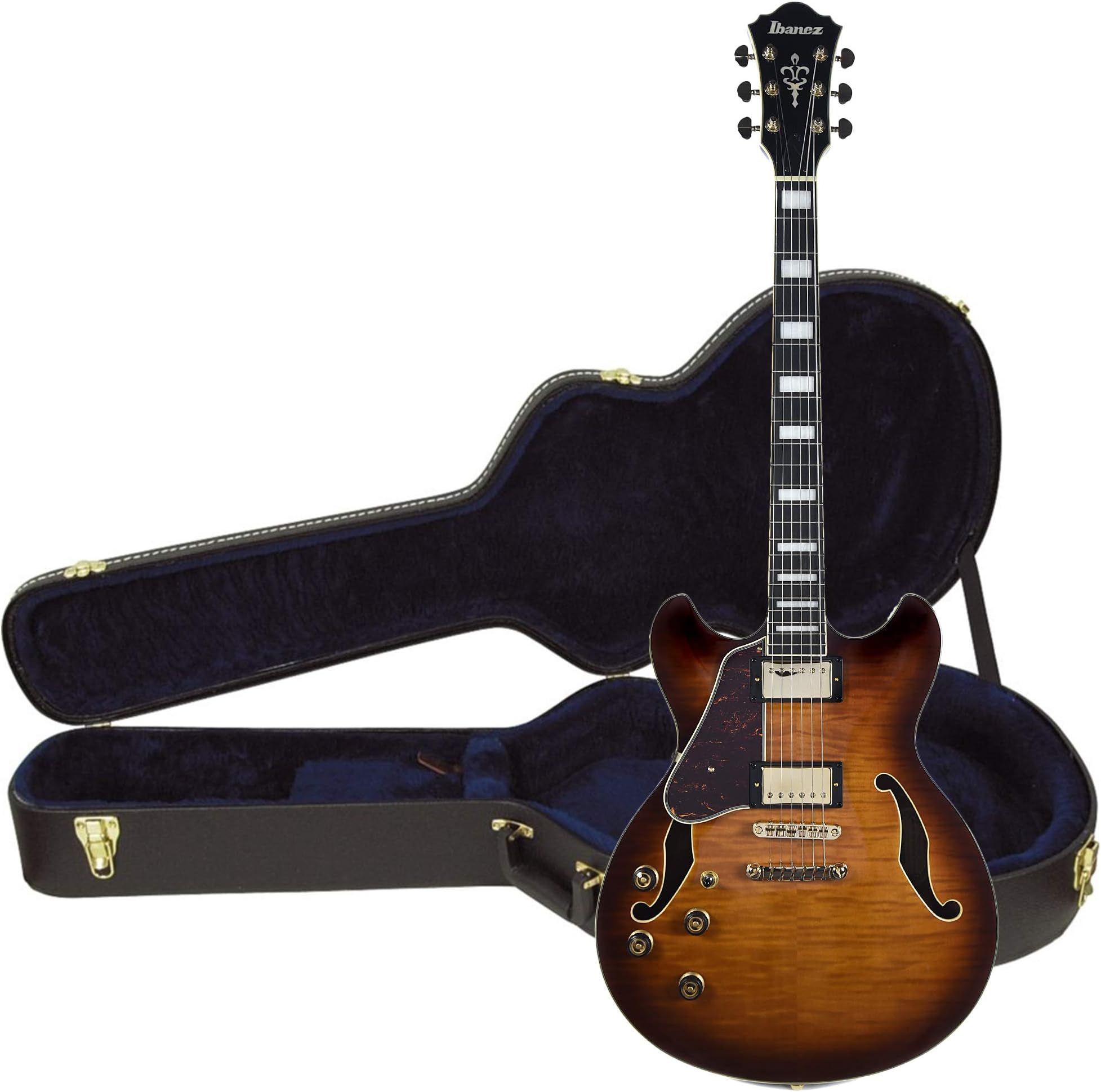 Ibanez AS93FML Artcore Expressionist Semi-Hollow Body Violin Sunburst Left-Handed and AS100C Case Bundle