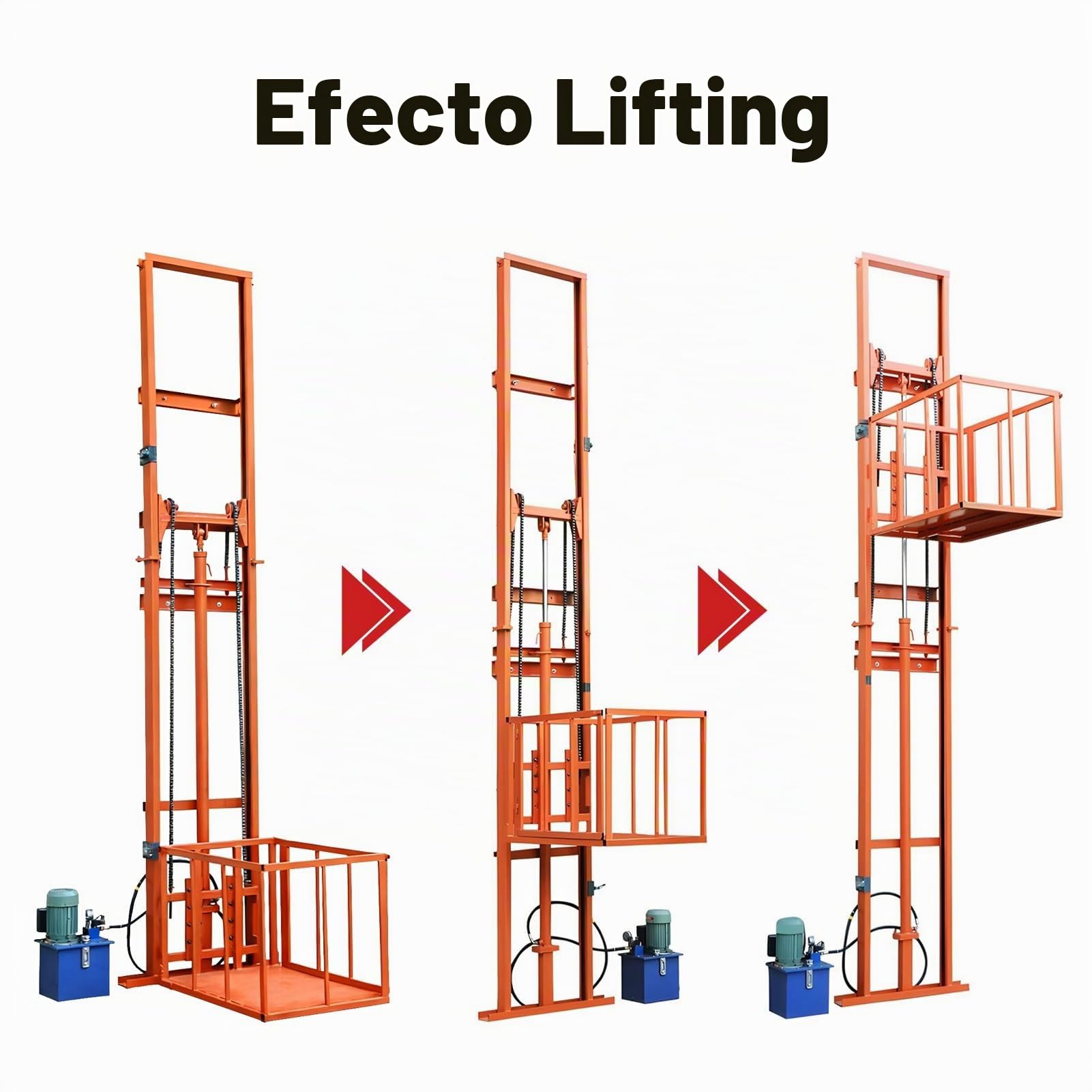 Plataforma elevadora eléctrica de Carga de 1 tonelada/2200 LB, Elevador hidráulico de Pared, Ideal for Uso doméstico y de Carga. Ideal for fábricas, logística y Uso doméstico.(9.8FT Lifting Height)