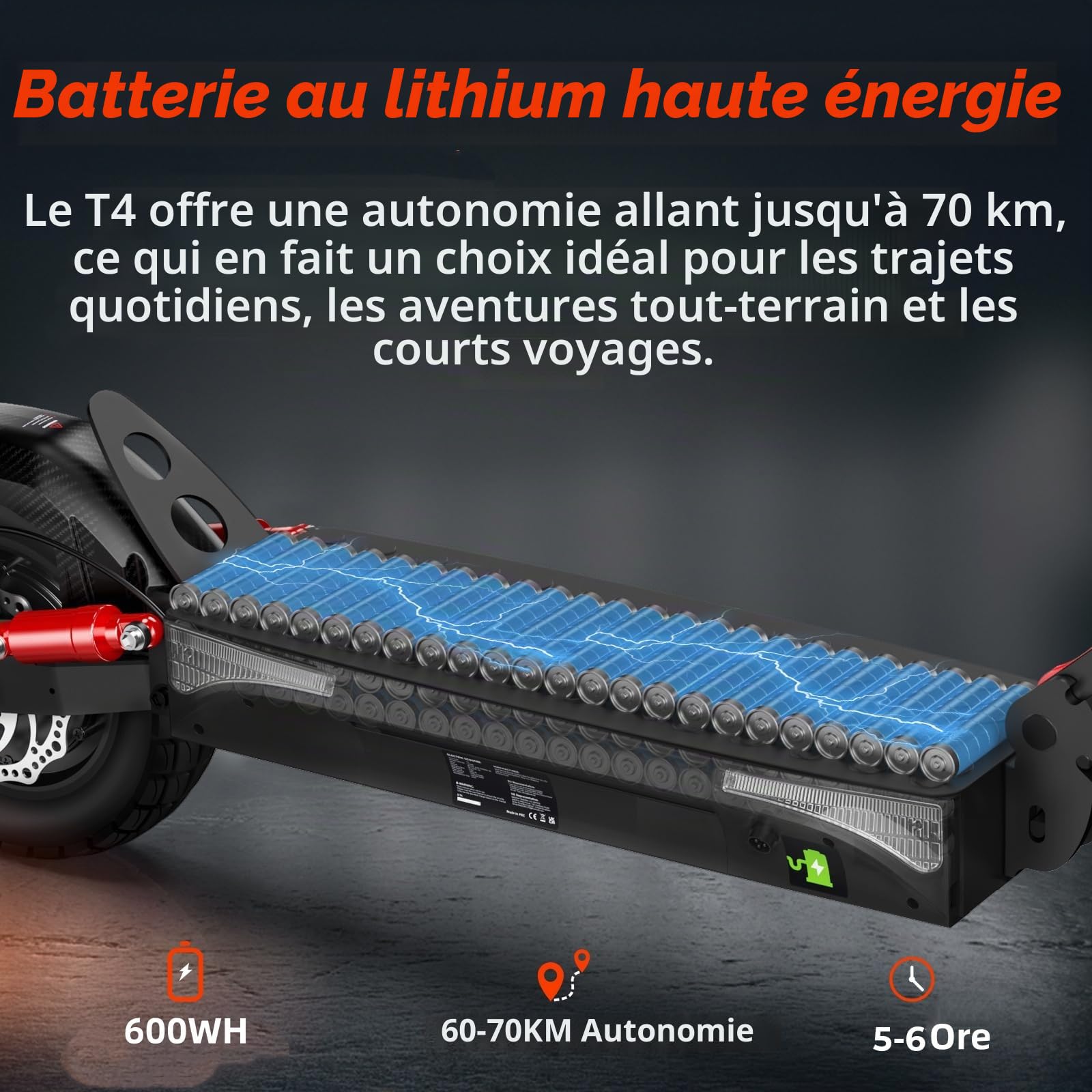 iScooter Trottinette électrique Adulte 500 W avec flèches Portée 60 km Trottinette électrique Pliable Application Charge 150 kg Sac antivol