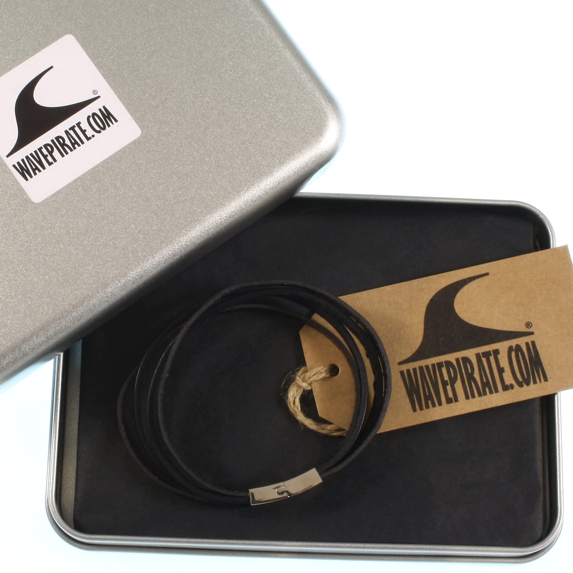 Echt Leder-Armband Twist Schwarz Grau Herren Männer