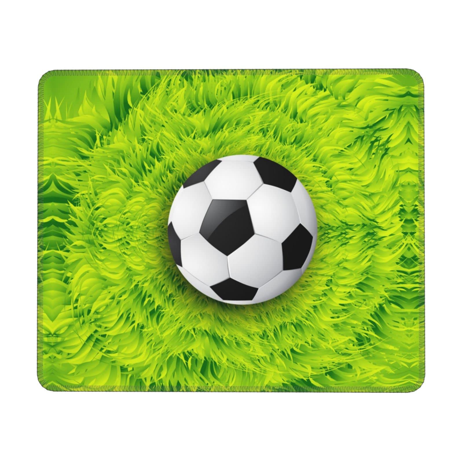 Soccer Themed Mouse Pad - Grass Pattern Gaming & Office Mousepad With Stitched Edges