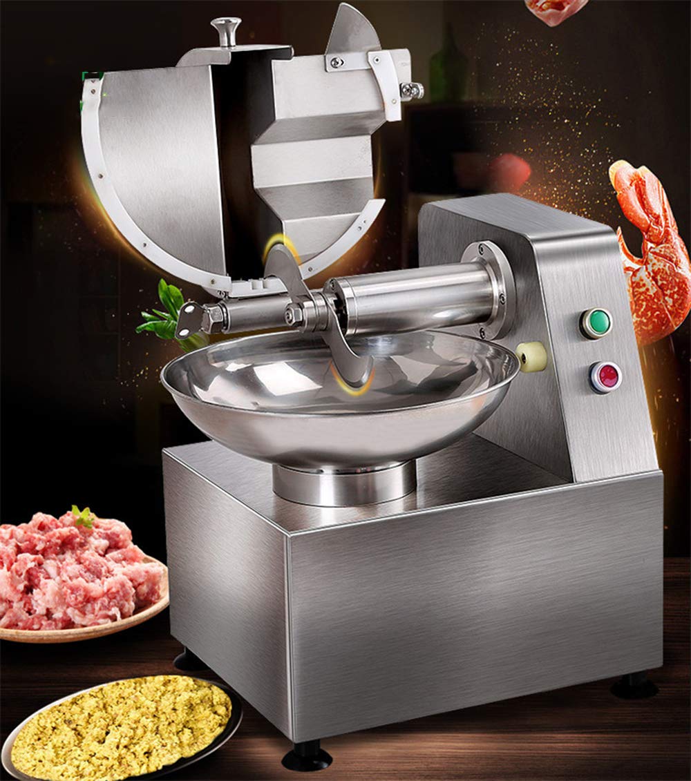 CGOLDENWALL Tritatutto per alimenti commerciale, 550 W, automatico, per aglio e verdura, lama in acciaio inox, 60 kg/h, interruttore di arresto di emergenza sicuro, certificato CE (tensioni 220 V)