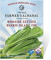 Old Farmer's Almanac Parris Island Cos Heirloom Romaine Lettuce Seeds - Non-GMO, 2000 Seeds, Crisp & Nutritious for Salads