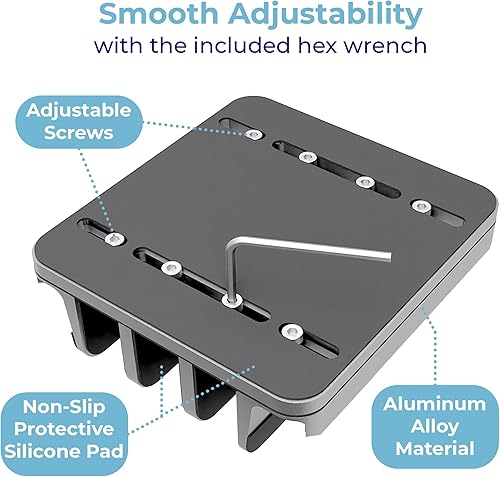 Miniatura 5 de Soporte vertical para laptop, 5 ranuras, soporte de aluminio para computadora portátil que ahorra espacio, organizador de escritorio de mesa con 3