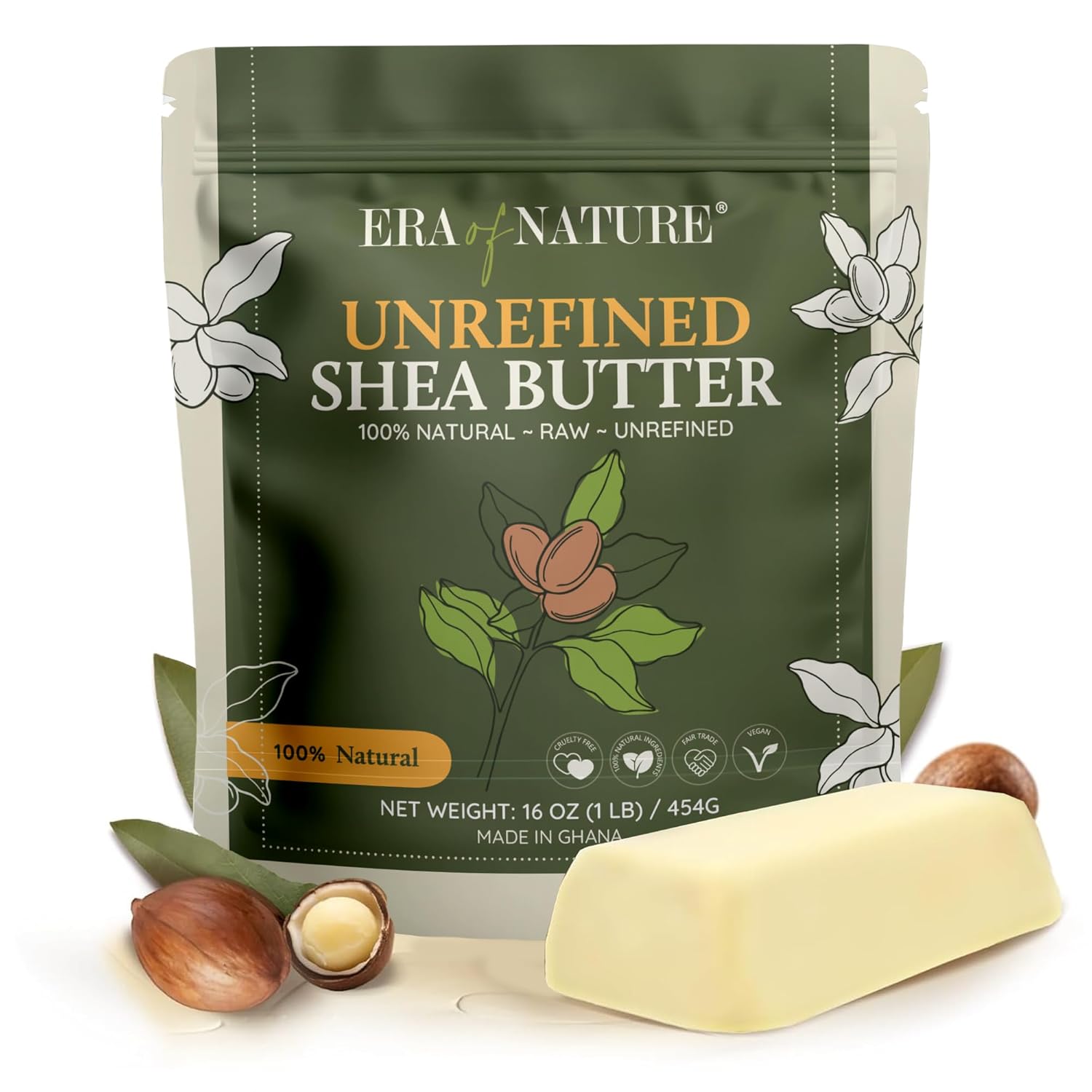 1lb African Ivory White Shea Butter for Beauty Low Tox