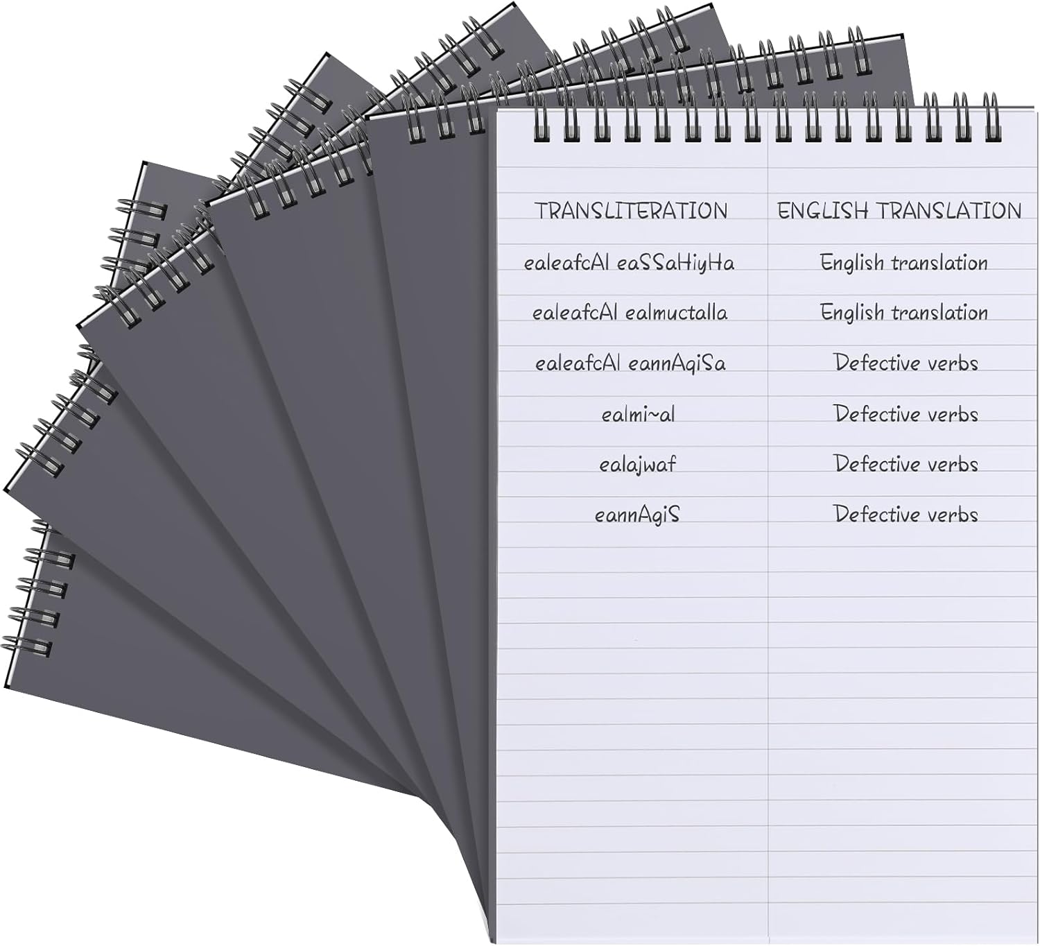 Fuyoooo 6 Pack Steno Pads Spiral 6 x 9 Inch Gregg Rule 100 Sheets Steno Notebook Top Spiral Notebook for Writing Steno Books for Office College Home Office (Grey)
