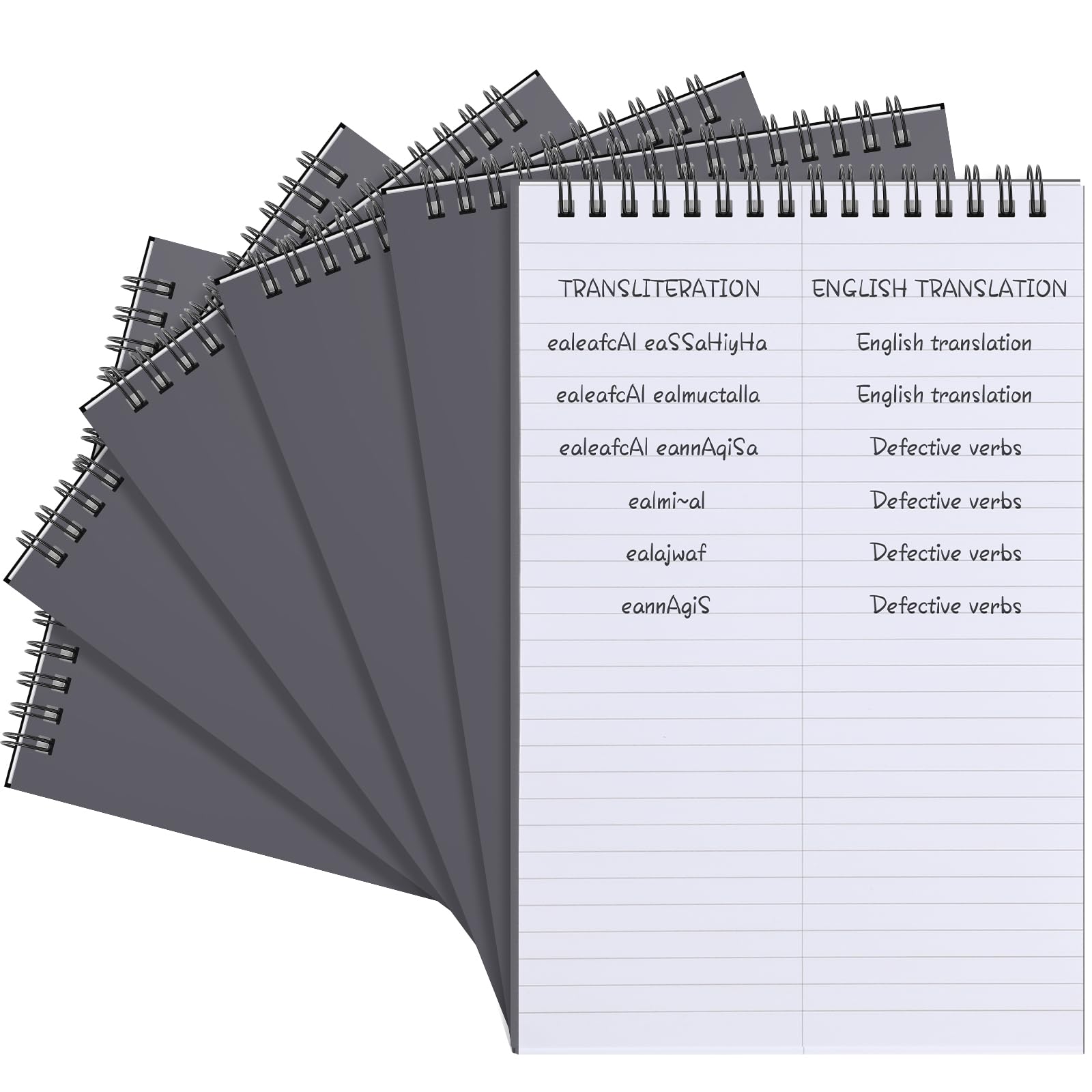 Blocs Steno de bureau réglure Gregg gris | Carnet notes à spirale 15,2x22,9 cm - 7